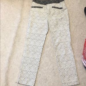 Zara printed straight leg pants